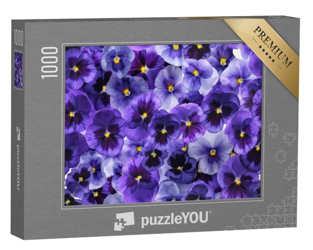 Puzzel 1000 stukjes „Verse paarse viooltjesbloemen“