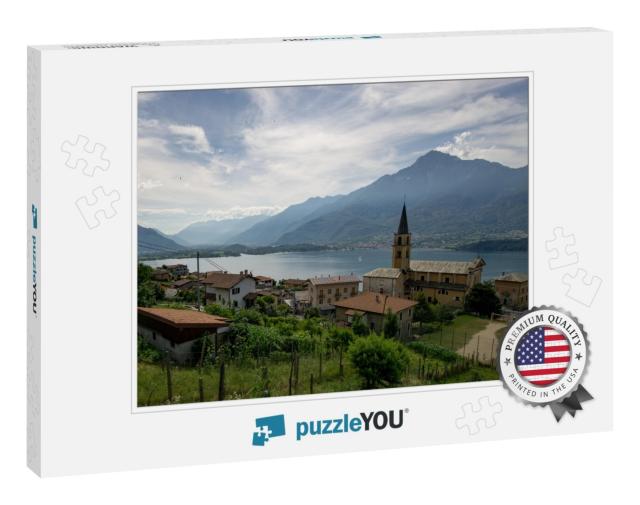 Comer Sea, Italy Lombardy with Mountains & Clouds... Jigsaw Puzzle