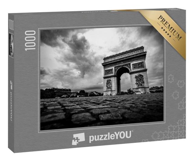 Puzzle 1000 Teile „Arc de Triomphe, Paris, schwarz-weiß“