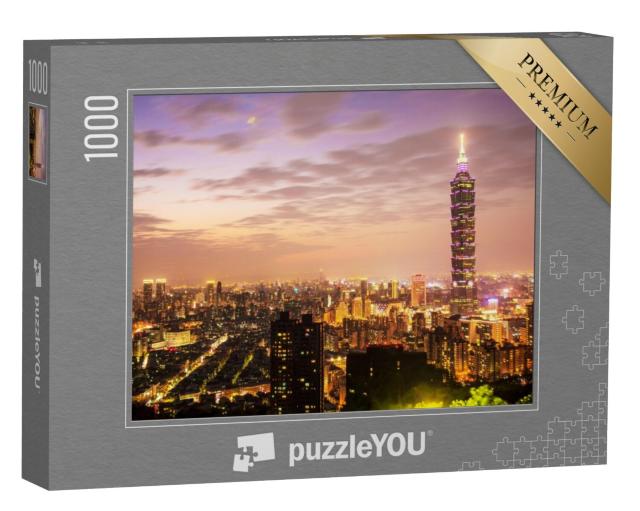 Puzzel 1000 stukjes „Taipei skyline met de beroemde Taipei 101“