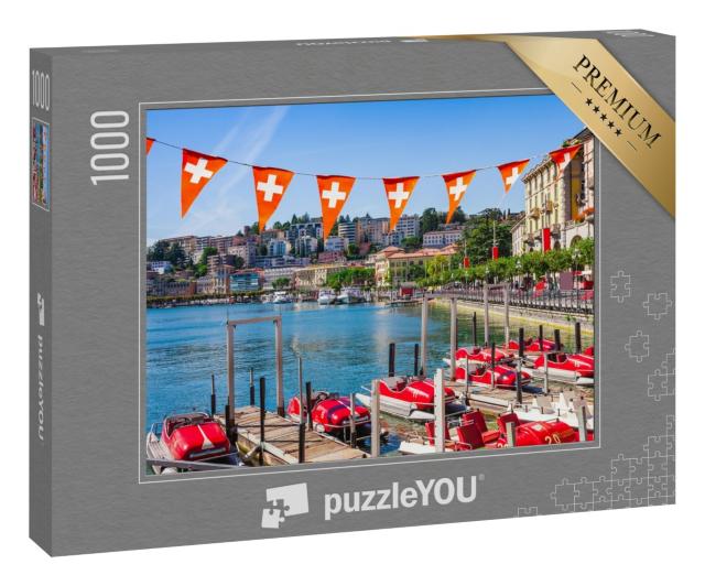 Puzzle 1000 Teile „Panoramablick auf den Luganersee“