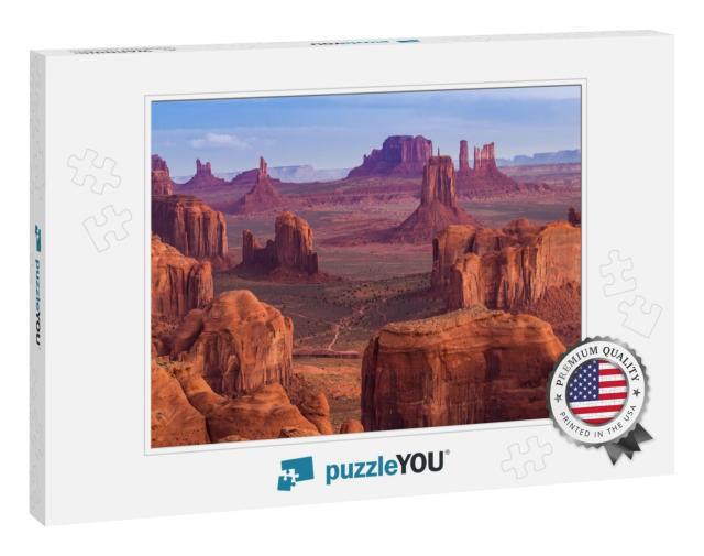 View from Hunts Mesa, Monument Valley, Arizona... Jigsaw Puzzle