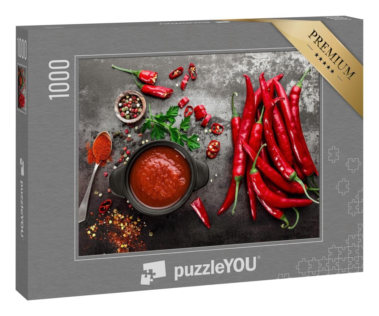 Puzzle 1000 Teile „scharfe Chilisauce, Ketchup“