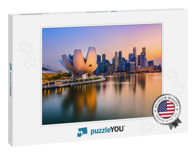 Singapore Skyline At the Marina During Twilight... Jigsaw Puzzle