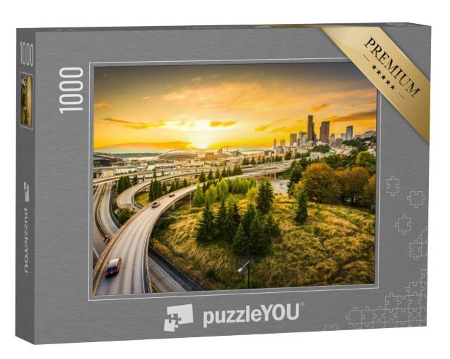 Puzzel 1000 stukjes „Snelwegen naar Seattle, VS“