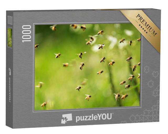 Puzzel 1000 stukjes „Een zwerm bijen op een zonnige dag“