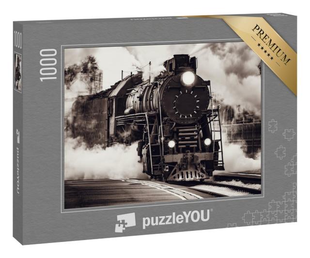 Puzzle 1000 Teile „Der Dampfzug fährt vom Bahnhof in Riga ab“