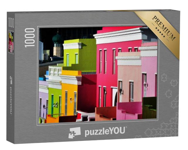 Puzzel 1000 stukjes „Landschap met kleurrijke huizen in Bo-Kaap Kaapstad“