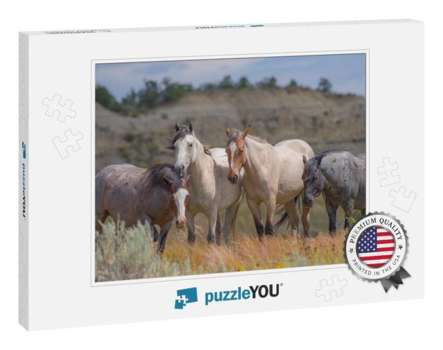 Wild Horses of Theodore Roosevelt National Park... Jigsaw Puzzle