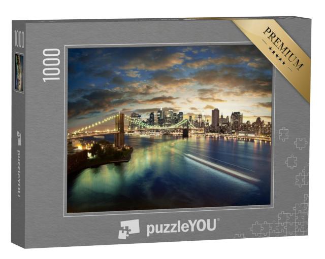 Puzzel 1000 stukjes „Avond boven de skyline van New York City“