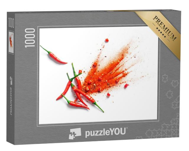 Puzzel 1000 stukjes „Spaanse peper, rode pepervlokken en chilipoeder“