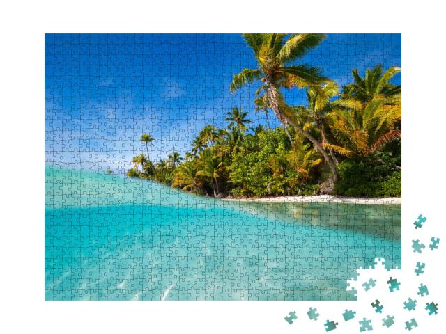 Puzzle 1000 Teile „Atemberaubende One Foot Insel, Cookinseln, Südpazifik“