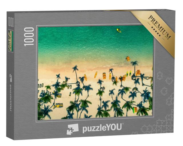 Puzzel 1000 stukjes „Luchtfoto van het Caribische resort, Bavaro, Dominicaanse Republiek“