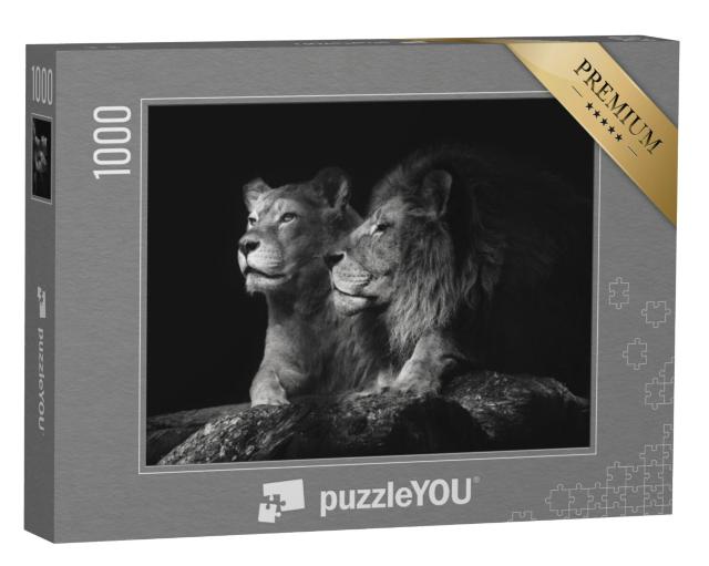 Puzzel 1000 stukjes „Een paar leeuwen“