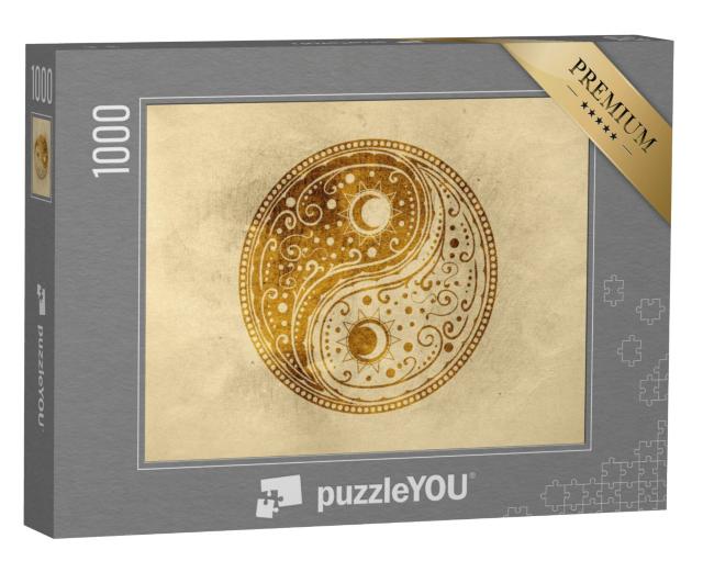 Puzzel 1000 stukjes „Cirkelvormig ornament Yin-Yang teken“