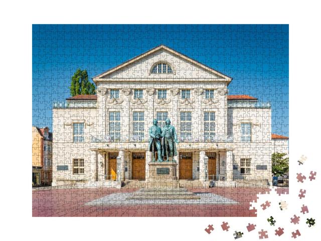 Puzzle 1000 Teile „Goethe-Schiller-Denkmal in Weimar, Thüringen“