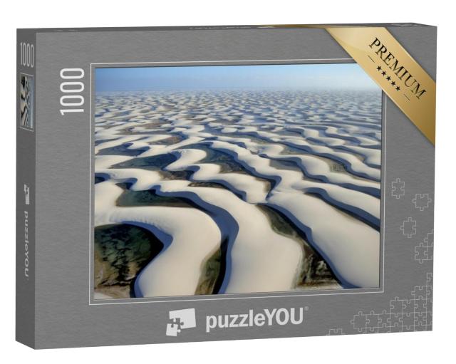 Puzzel 1000 stukjes „Luchtfoto van Nationaal Park Lencois Maranhenses, Brazilië“