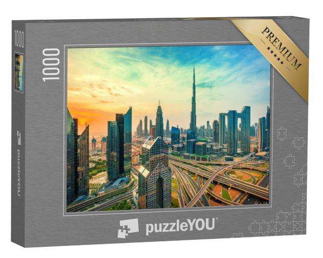 Puzzel 1000 stukjes „Het stadscentrum van Dubai met wolkenkrabbers“