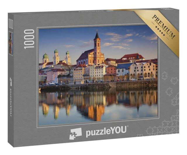 Puzzle 1000 Teile „Blick auf Passau bei Sonnenuntergang, Bayern, Deutschland“
