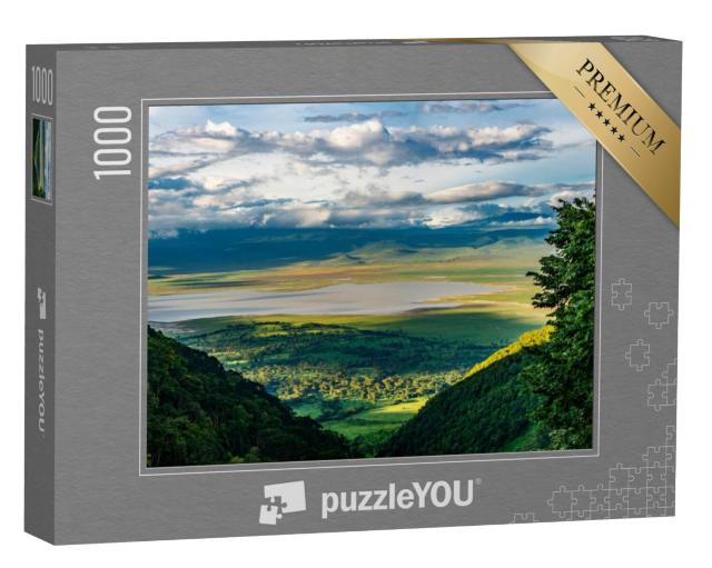 Puzzel 1000 stukjes „Uitzicht op de bodem van de Ngorongorokrater“