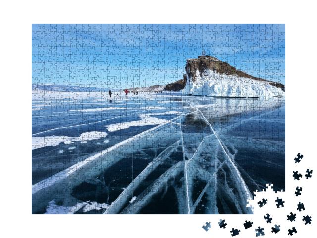 Puzzle 1000 Teile „Gefrorener Baikalsee am Kap Horin-Irgi, Russland“