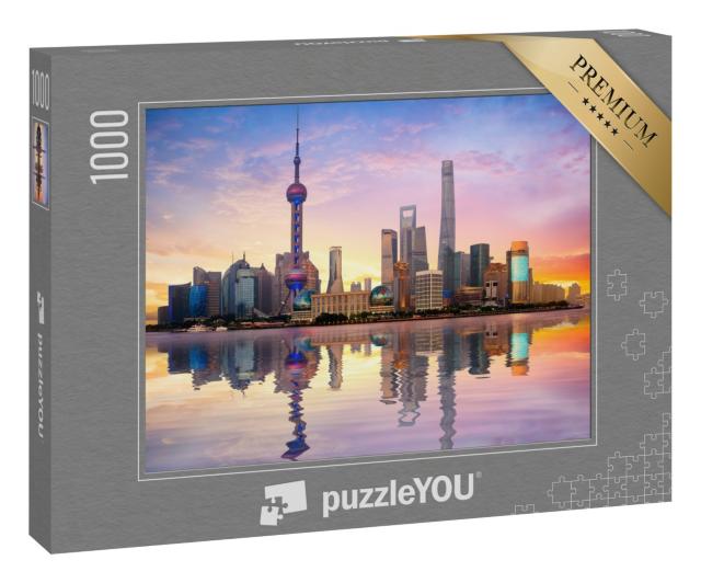 Puzzle „Shanghai Skyline in der Abenddämmerung“