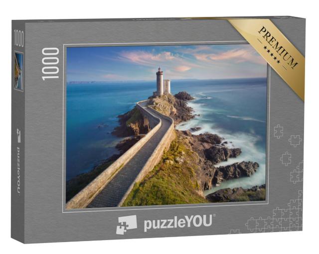 Puzzel 1000 stukjes „Vuurtoren Petit Minou bij zonsondergang, Brest, Frankrijk“