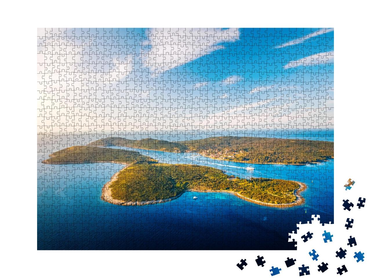 Puzzle 1000 Teile „Wunderschöne Insel Ilovik am Kvarner Golf, Kroatien“