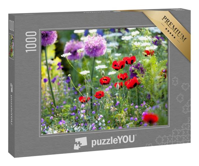 Puzzle 1000 Teile „Sonnenüberfluteter Wildblumengarten“