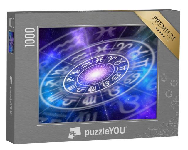 Puzzel 1000 stukjes „Dierenriemtekens binnen de horoscoopcirkel, astrologie, horoscopen“