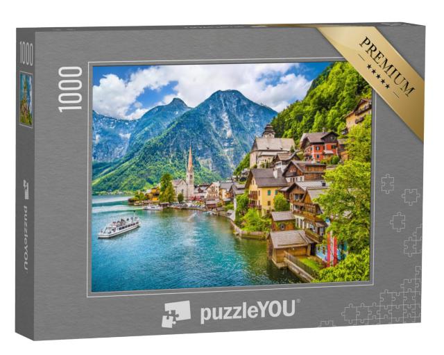 Puzzel 1000 stukjes „Bergdorp Hallstatt met het Hallstatt meer in het Salzkammergut“