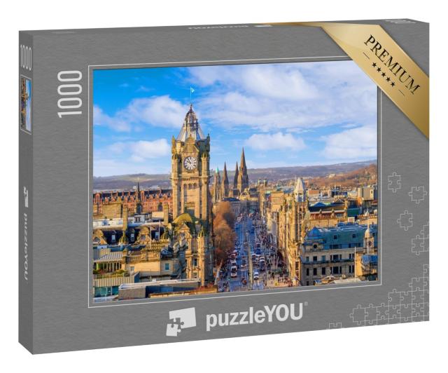 Puzzle 1000 Teile „Altstadt Edinburgh und Edinburgh Castle in Schottland UK“