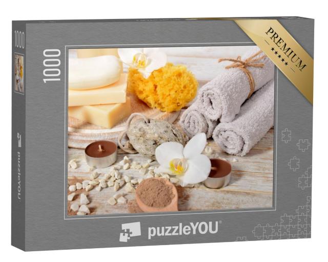 Puzzel 1000 stukjes „Thuis-wellness met puimsteen, handdoeken, natuurlijke zeep“