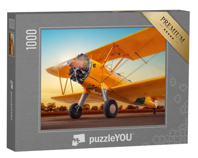 Puzzel 1000 stukjes „Historische vliegtuigen op een landingsbaan“