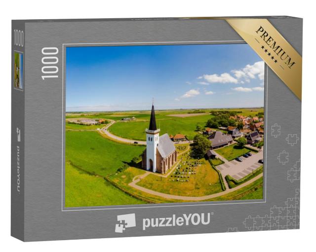 Puzzel 1000 stukjes „Witte kerk in Den Hoorn op Texel in Nederland“