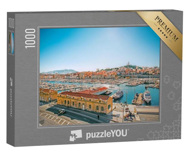 Puzzel 1000 stukjes „Stadsgezicht van Vieux Port, Marseille, Provence, Frankrijk“