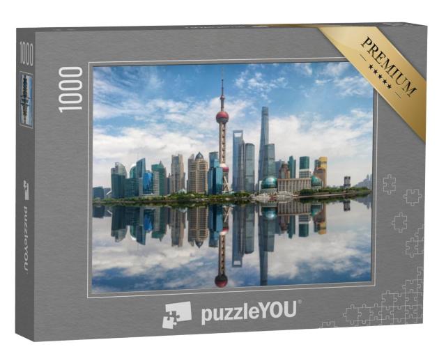 Puzzel 1000 stukjes „Indrukwekkende skyline van Shanghai, China“