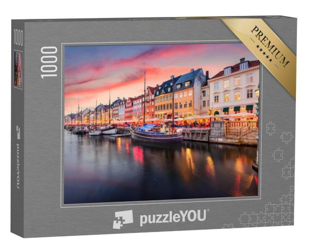 Puzzel 1000 stukjes „Kanaal Nyhavn in Kopenhagen, Denemarken“