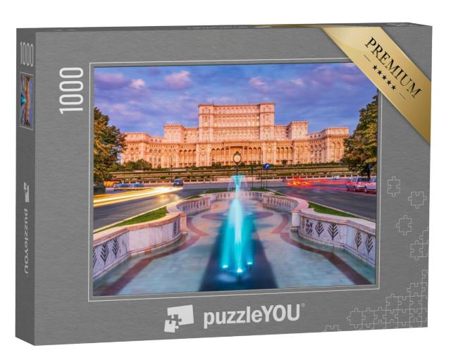 Puzzel 1000 stukjes „Paleis van het Parlement bij zonsopgang, Boekarest, Roemenië“