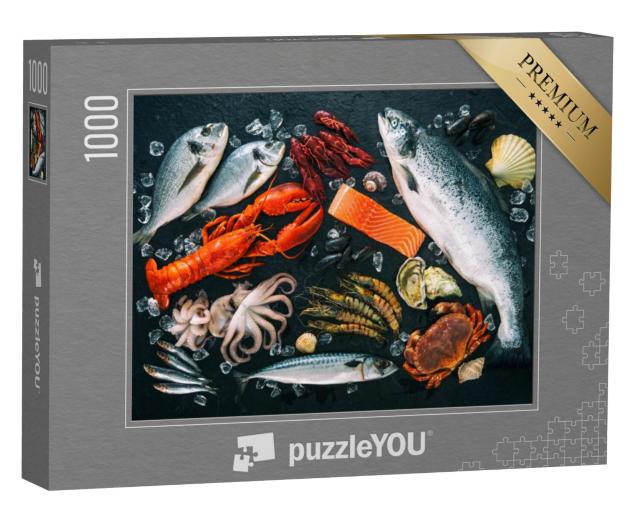 Puzzel 1000 stukjes „Verse vis en zeevruchten“