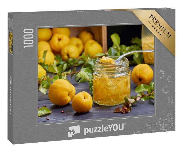 Puzzle 1000 Teile „Sirup von japanischen Quitten auf frischem Obst“