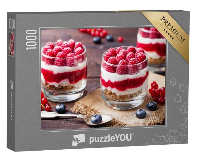 Puzzel 1000 stukjes „Frambozendessert, kaastaart“