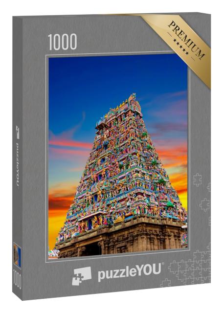 Puzzle 1000 Teile „Blick auf bunte Gopura, Tamil Nadu, Süd-Indien“