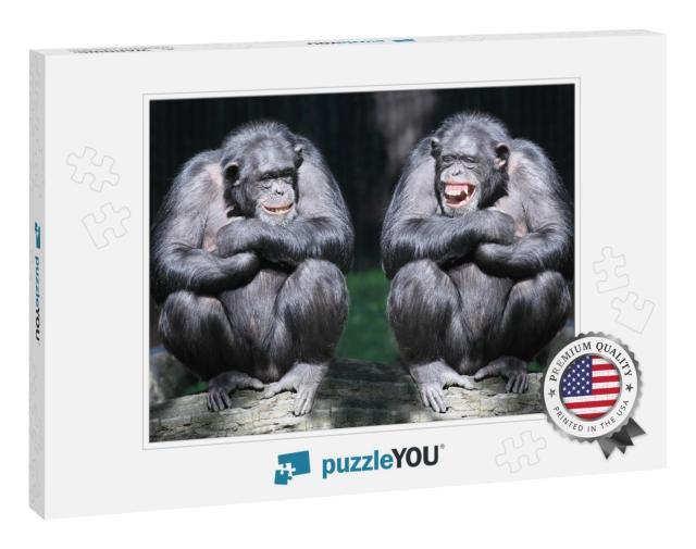 Two Chimpanzees Have a Fun... Jigsaw Puzzle