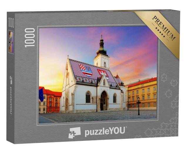 Puzzel 1000 stukjes „Kerk van Zagreb: San Marco“