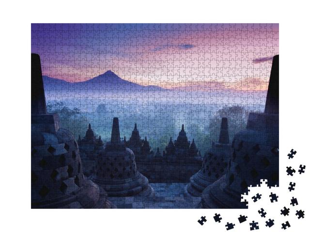 Puzzle 1000 Teile „Borobudur-Tempel, Yogyakarta, Java, Indonesien“