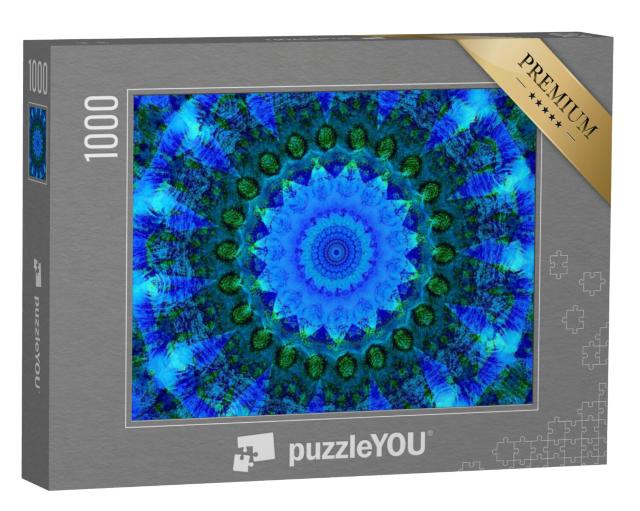 Puzzel 1000 stukjes „Een elektrisch blauwe mandala“