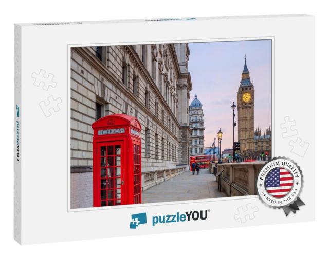 London Skyline with Big Ben & Houses of Parliament At Twi... Jigsaw Puzzle
