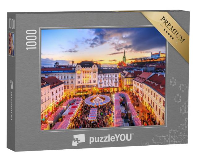 Puzzel 1000 stukjes „Kerstmarkt in het historische centrum van Bratislava, Slowakije“