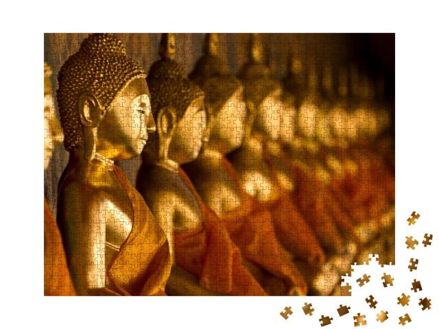 Puzzle 1000 Teile „Buddha-Statue im Wat Arun, Bangkok Thailand“